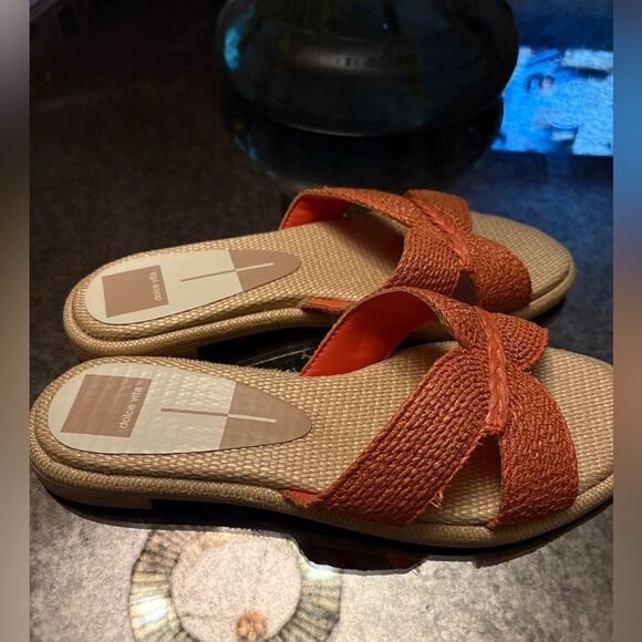 Dolce Vita Atomic Raffia Slide Sandals NEW - Picture 7 of 7